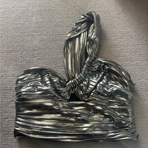 Zara Shimmering Gold Strapless Top